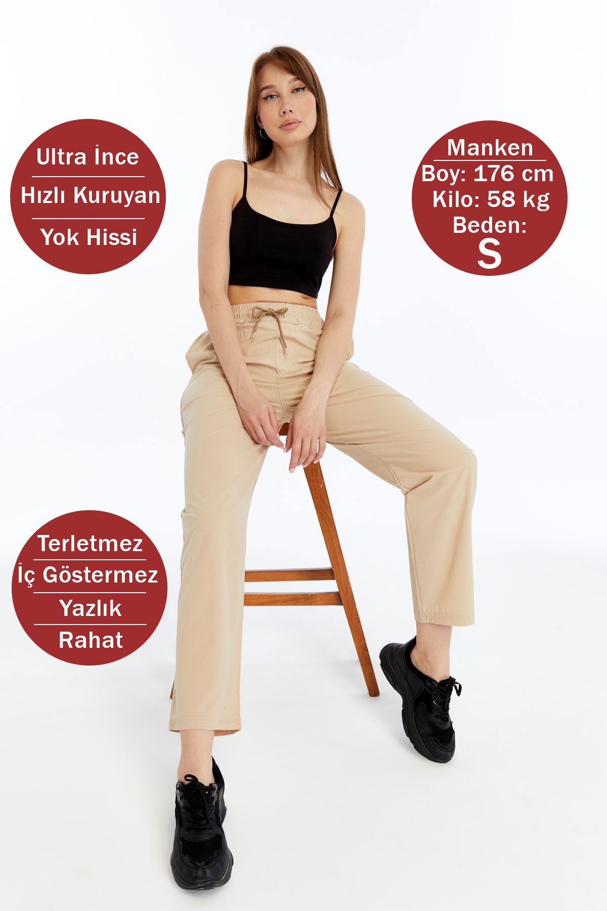 OXVİN Kadın Oversize Paraşüt Kumaş Düz Paça Bol Eşofman Altı, Rahat Pantolon (YAZLIK)