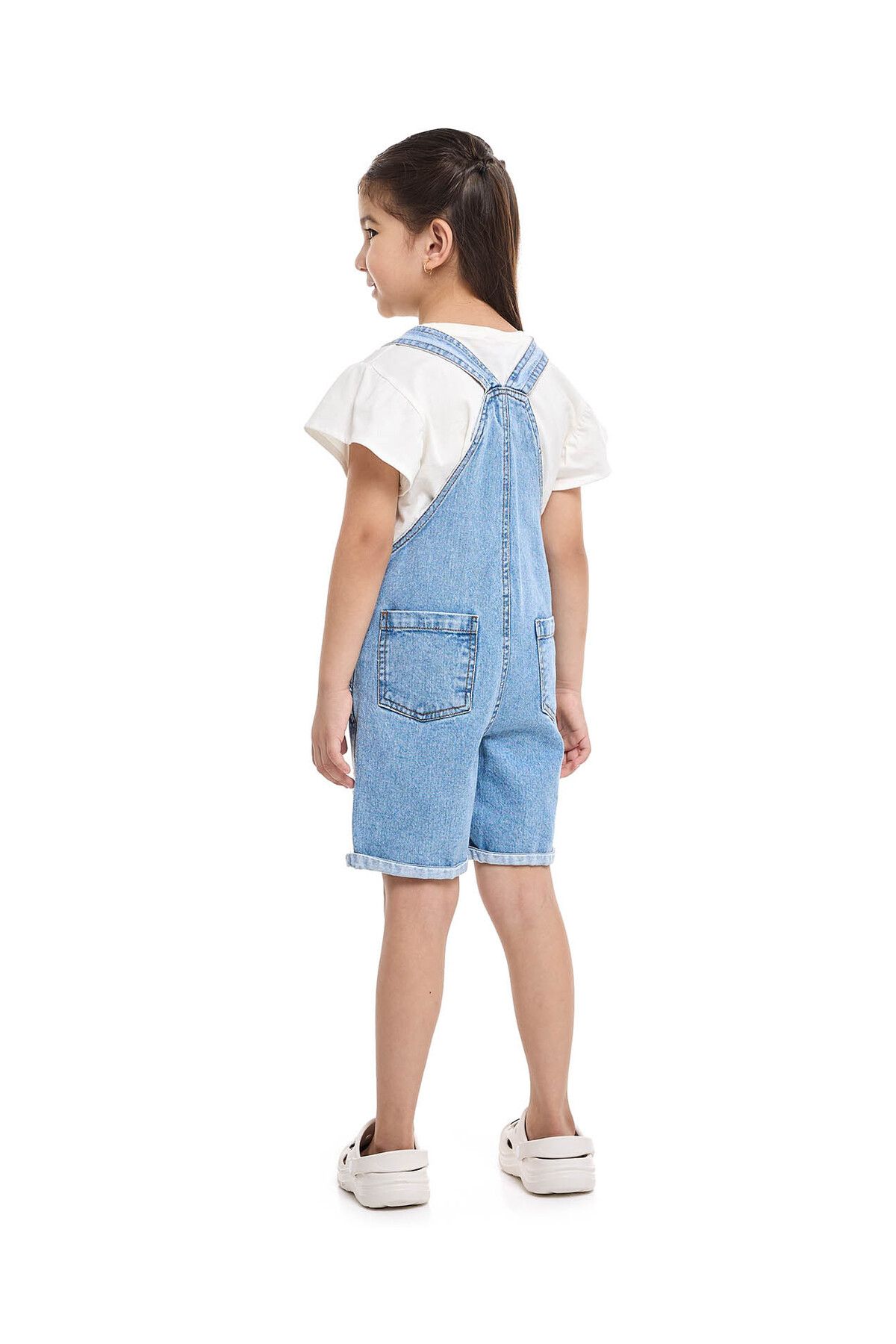 R&B-Embroidered Dungaree with Pockets 4
