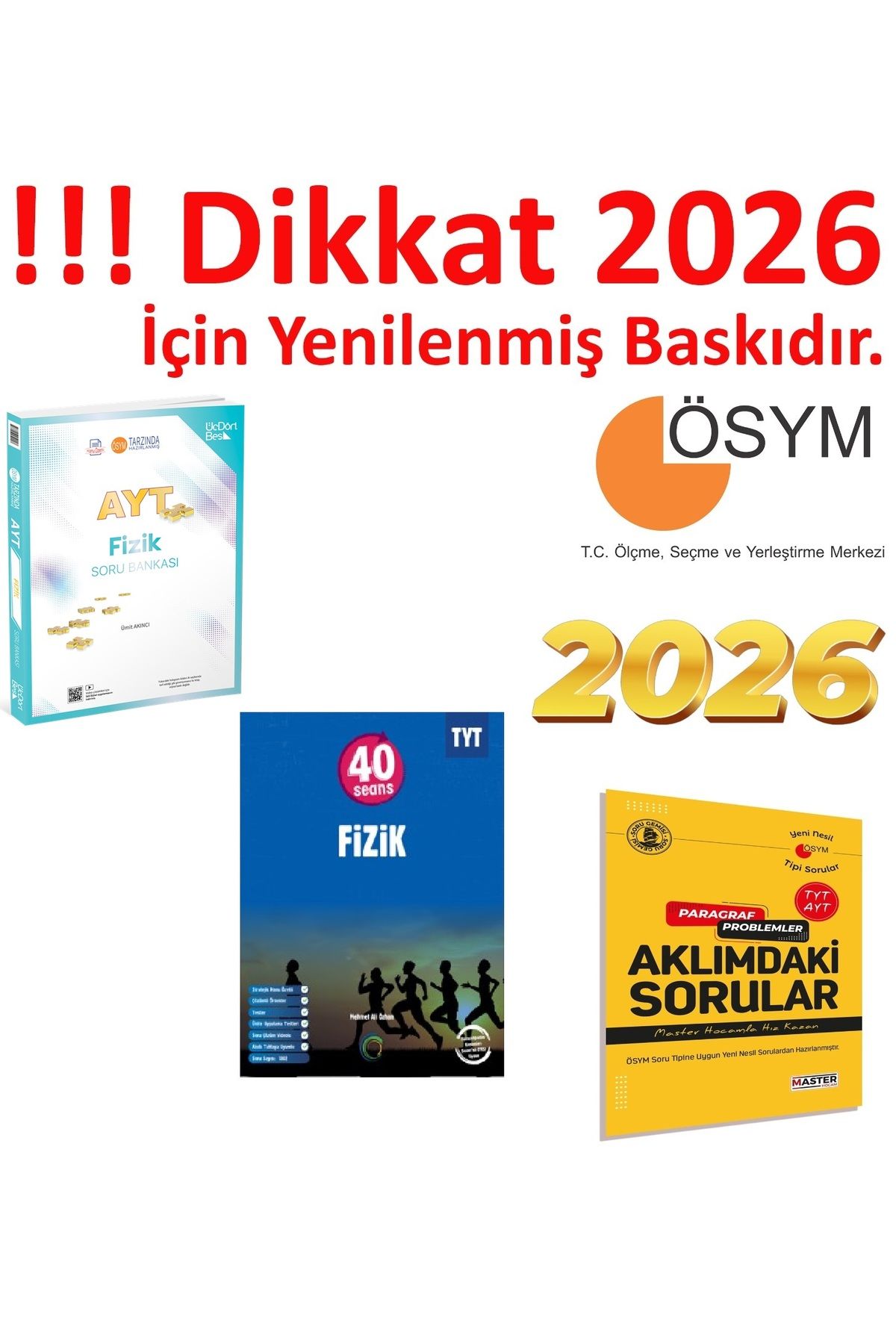 Üç Dört Beş Yayıncılık Üç Dört Beş Ayt Fizik Soru Bankası & Okyanus TYT 40 Seans Fizik Konu Özetli Soru Bankası