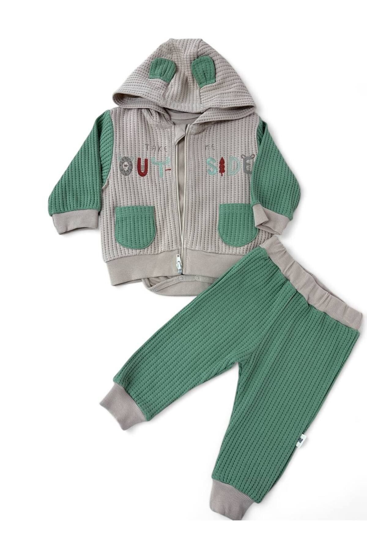 WOWOKİDS TAKIM BODY KAPÜŞONLU PANTOLON WAFFLE