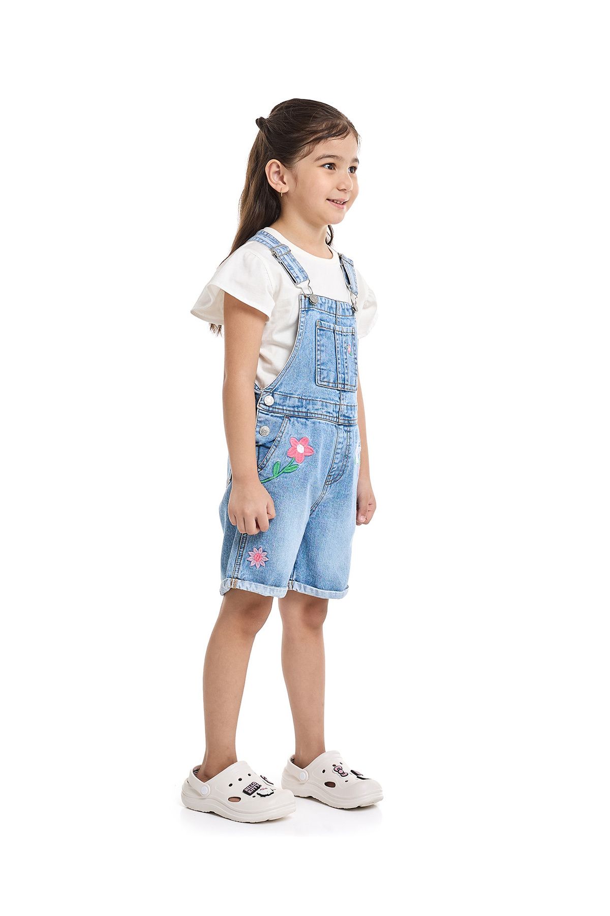 R&B-Embroidered Dungaree with Pockets 3