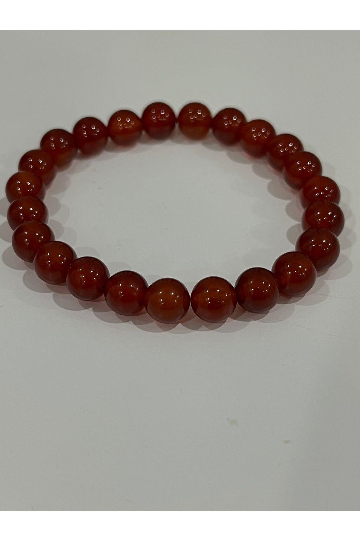süslühome Kırmızı Akik Doğal Taş Bileklik Hediyelik Unisex Bileklik Stres Cesaret ve Odaklanma Taşı