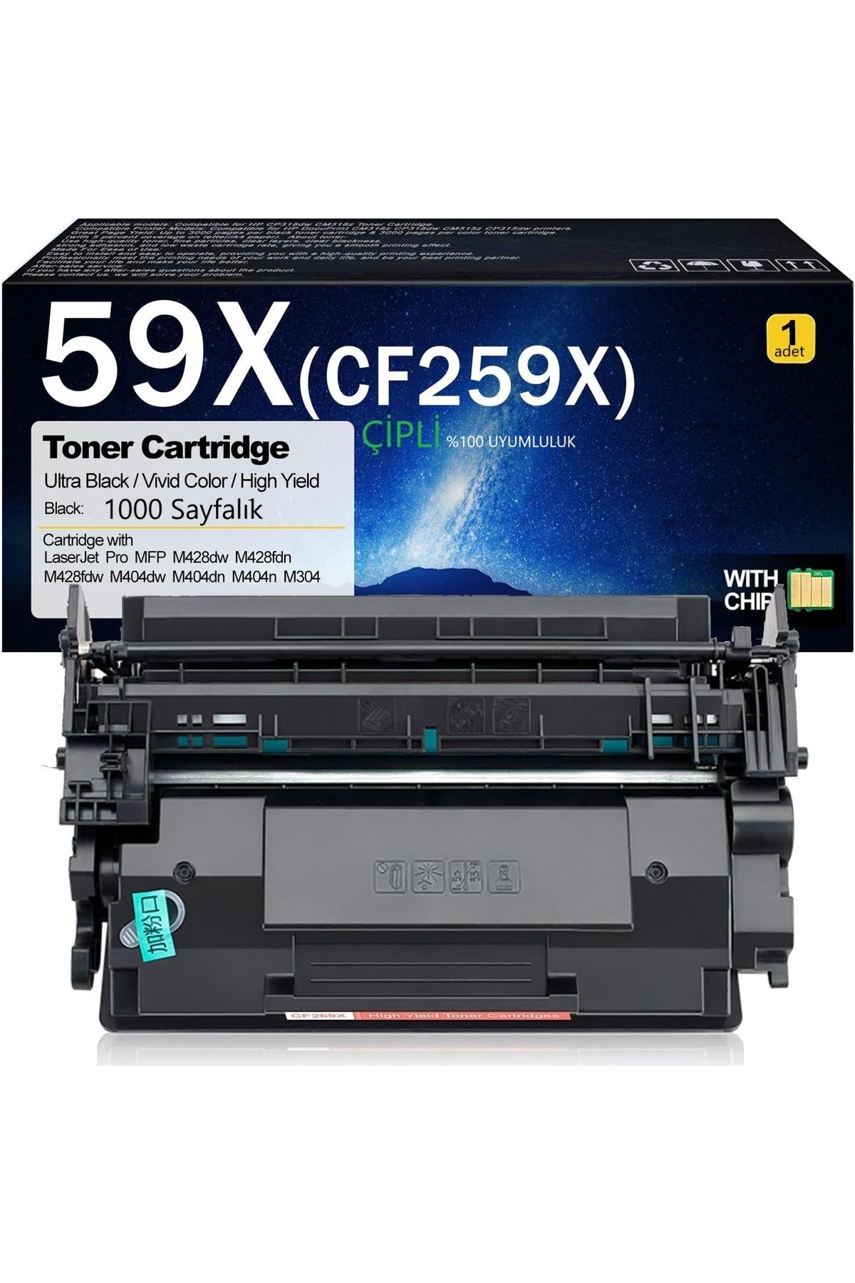 HP Cf259x (59X) & cnon Uyumlu Crg-057h & Çipli 10.000 Sayfa M304a MFP M329dn uyumlu