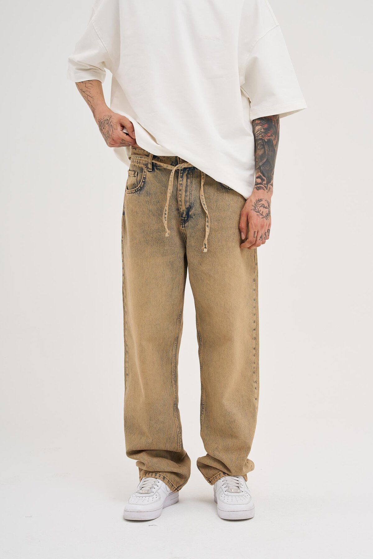 Machinist Erkek Oversize Baggy Yıkamalı Ice Blue Jean
