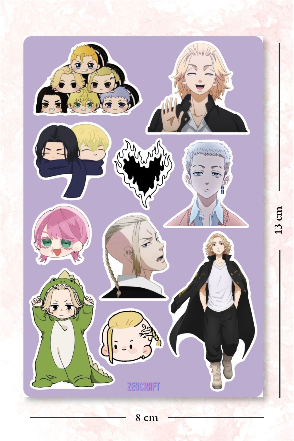 ZEY Tokyo Revengers anime sticker seti - Ajanda, Laptop, Telefona yapıştırmak için uygundur