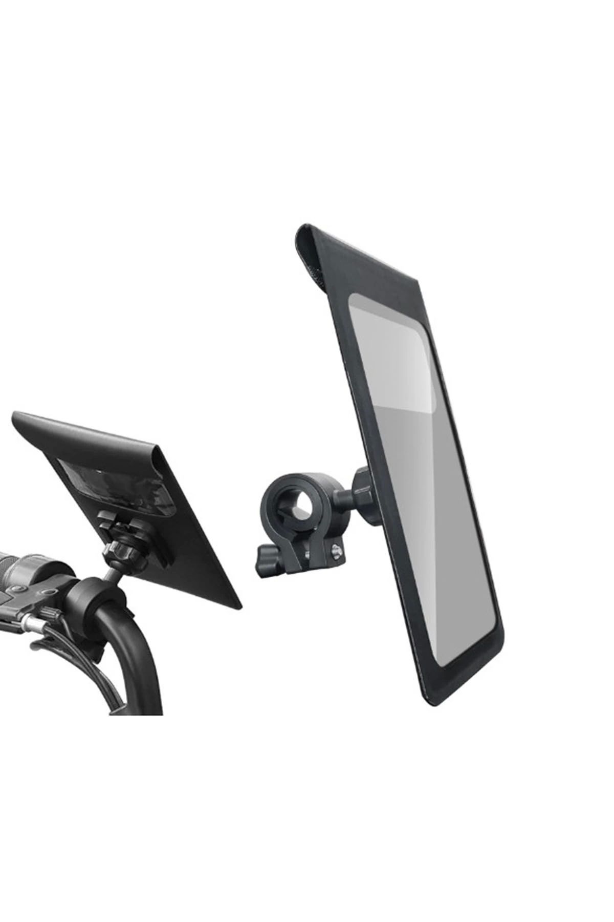 ShopNova Motosiklet Bisiklet 360° Döndürülebilir Su Geçirmez Telefon Kılıfı Telefon Tutucu 4’’-7.2 İnç