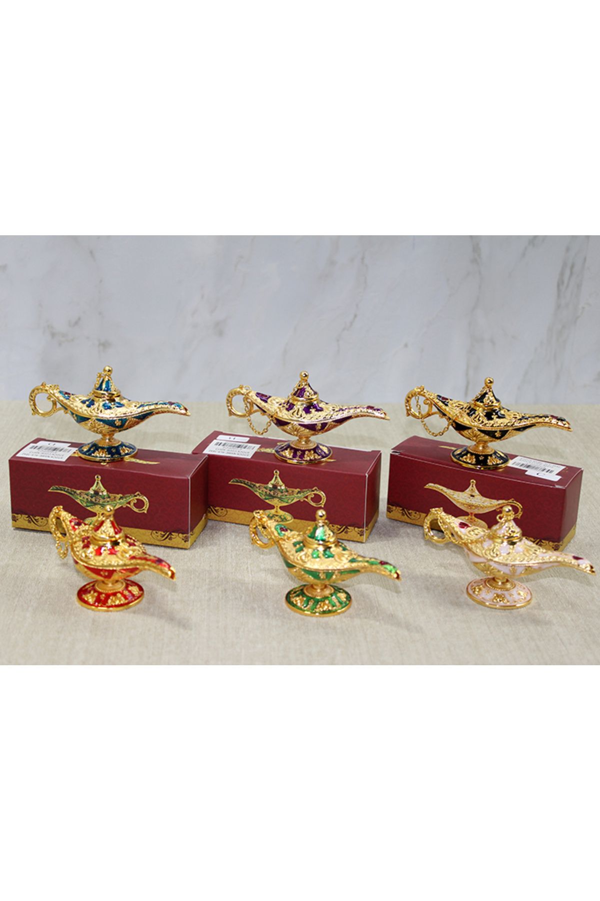 kuzenler store Mineli Metal Alaaddin Lambası Model 3
