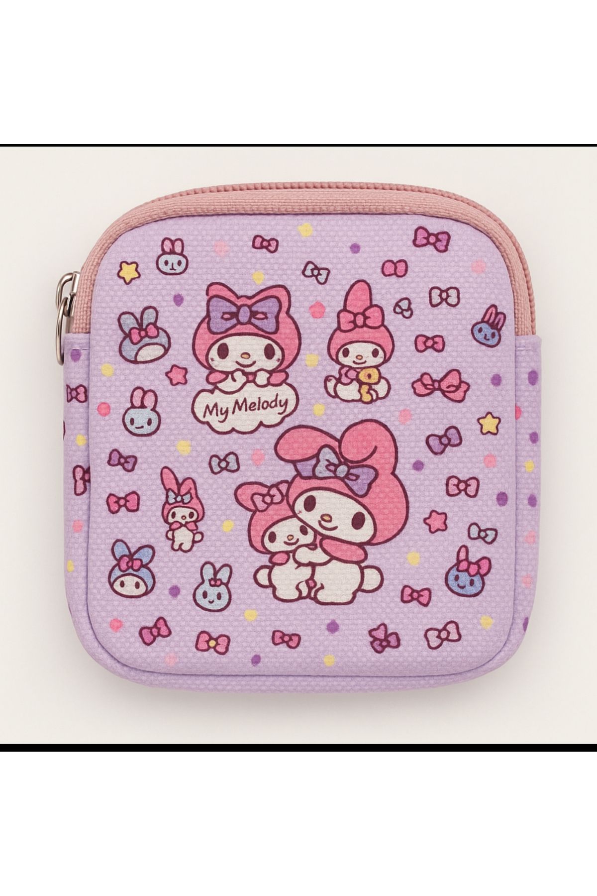 facnspt My Melody Desenli Fermuarlı Mini Çanta (Mor)