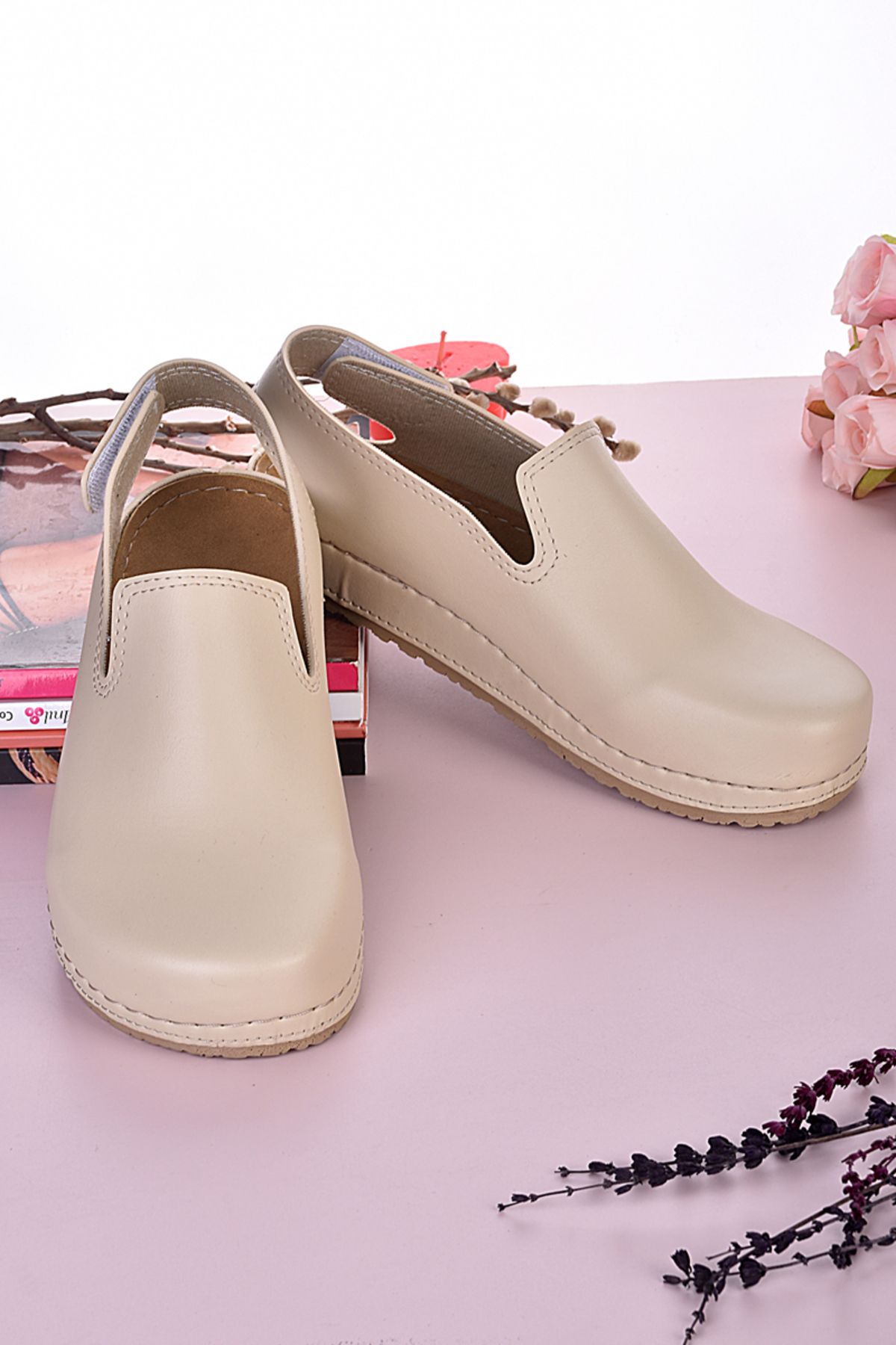DOGİYE 1005 Krem Renkli Step Sandalet