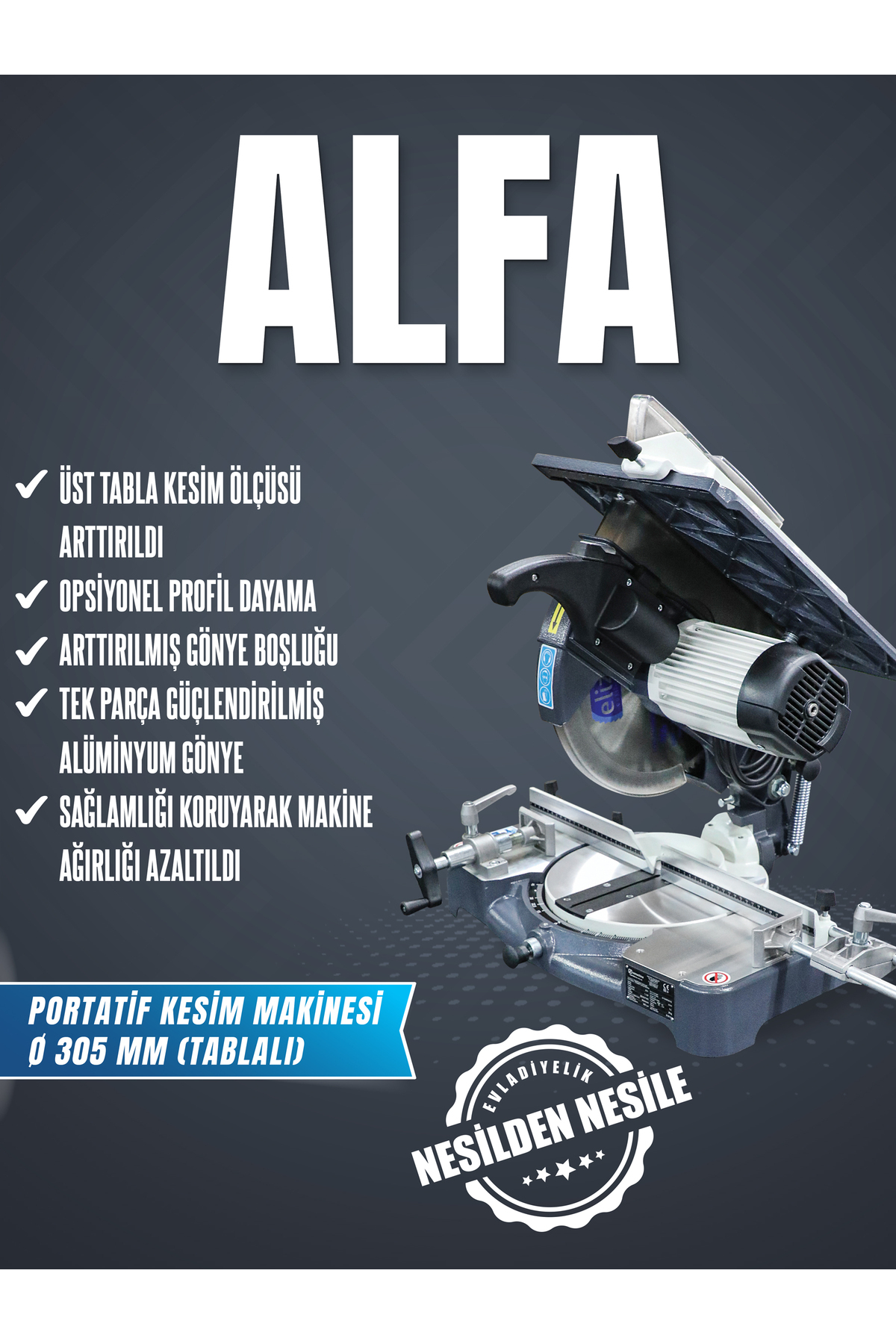 Özçelik ALFA PORTATİF KESİM MAKİNESİ 305 mm - Fiyatı, Yorumları