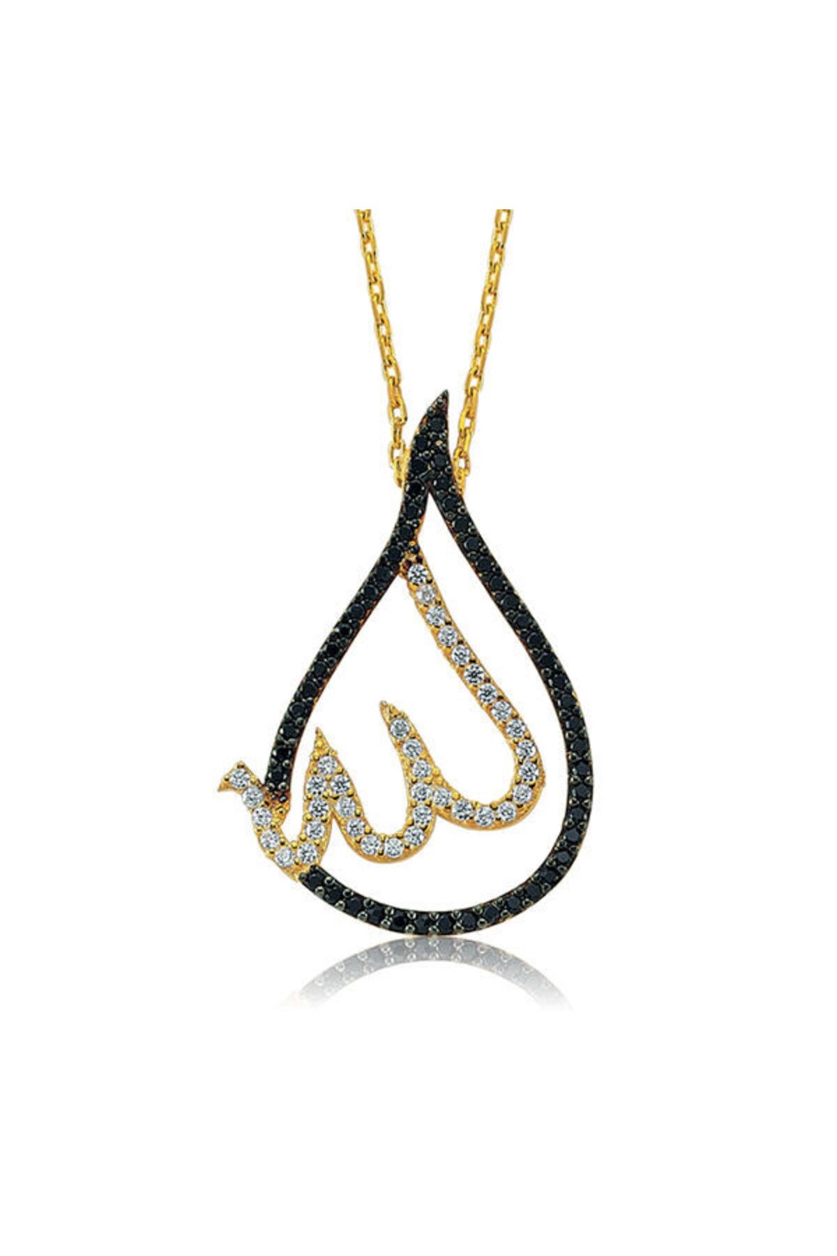 shop Allah Muhammet Yazılı Altın Kaplama 925 Ayar Gümüş Kolye