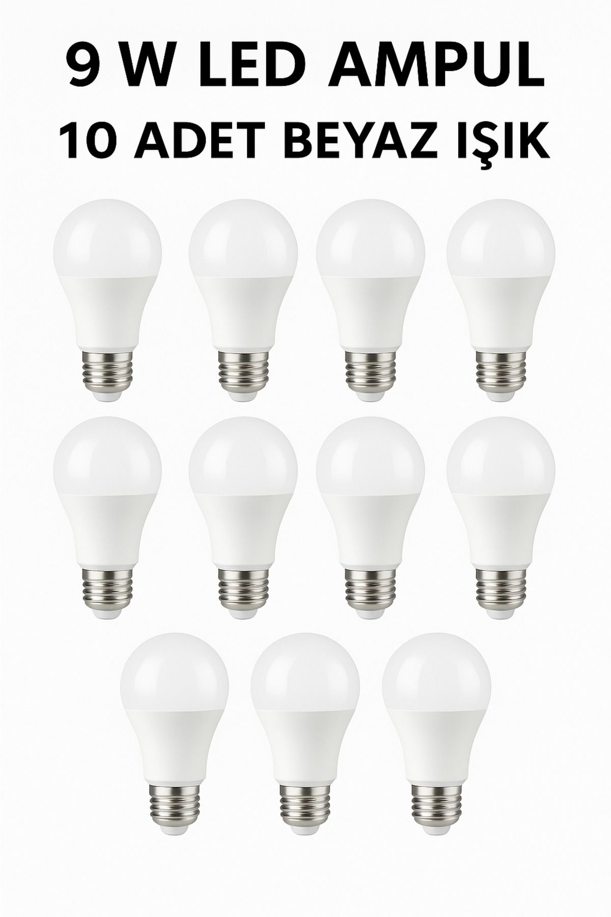 ayecom 9 W LED AMPUL E27 DUY 10 ADET BEYAZ IŞIK