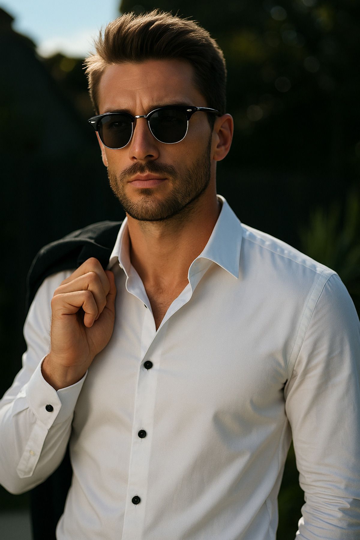 Daniel Klein Unisex Güneş Gözlüğü – Siyah Metal Çerçeve, UV400 Koruma, Polarize Cam Clubmaster Model