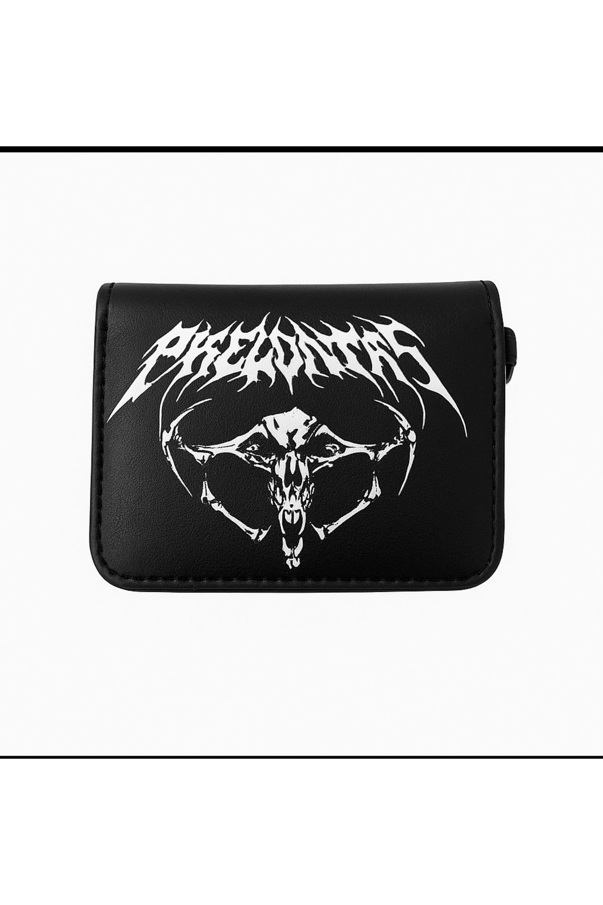 facnspt Siyah Metal Logo Tasarımlı Cüzdan