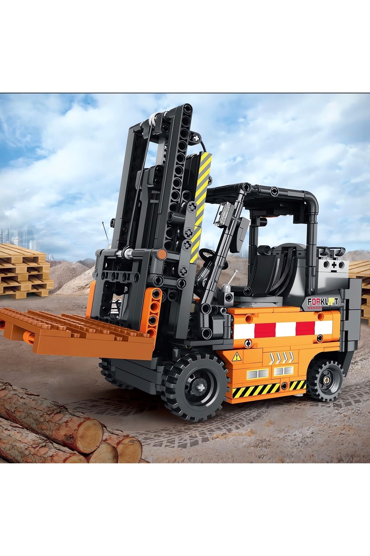 REOBRIX-Forklift Rc Controlled, Technical Block Building Kit (722 Parts) 1