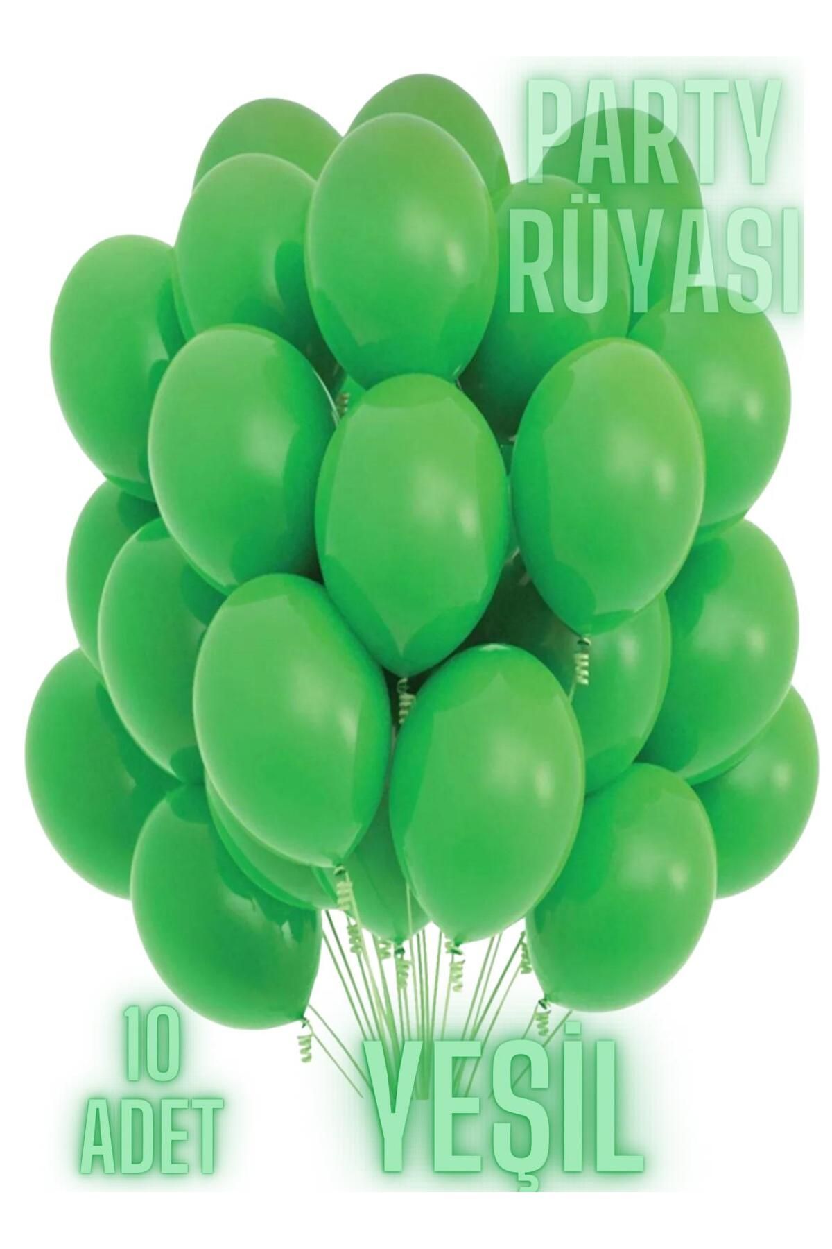 partyrüyası 10 Adet Yeşil Metalik Balon 12 Inç Metalik Ekstra Parlak Renk