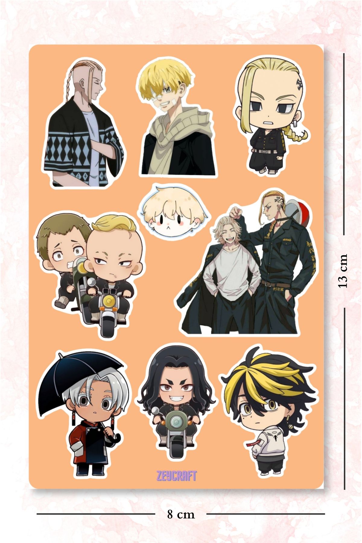 ZEY Tokyo Revengers anime sticker seti 6- Ajanda, Laptop, Telefona yapıştırmak için uygundur
