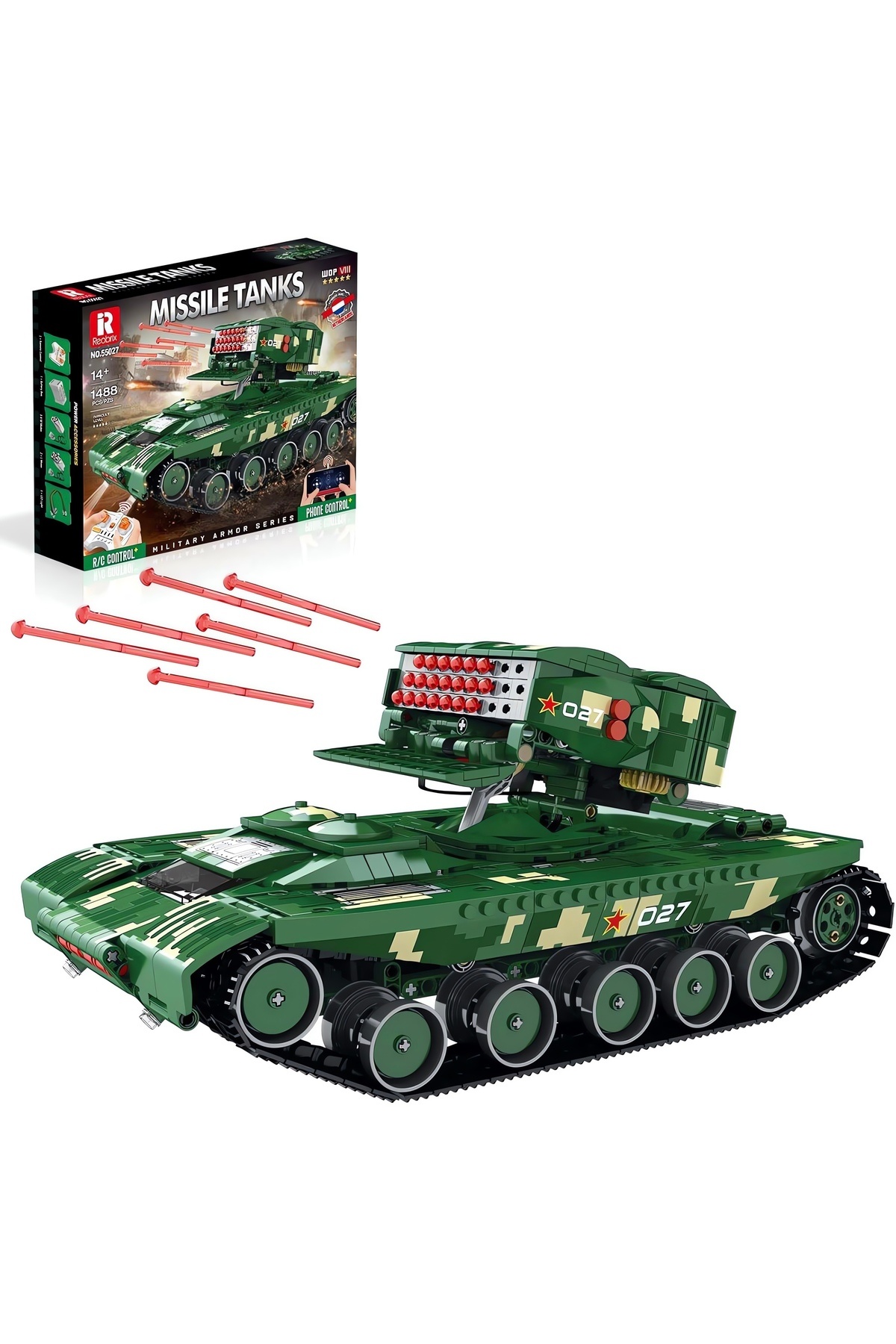 تانک جنگی کنترلی کانن، کیت فنی ساخت بلوک (۱۴۸۸ قطعه)