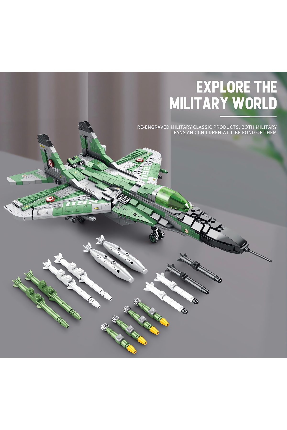 ماکت ساختنی بلوکی فنی هواپیمای جنگنده میگ-۲۹ (۱۸۳۷ قطعه)