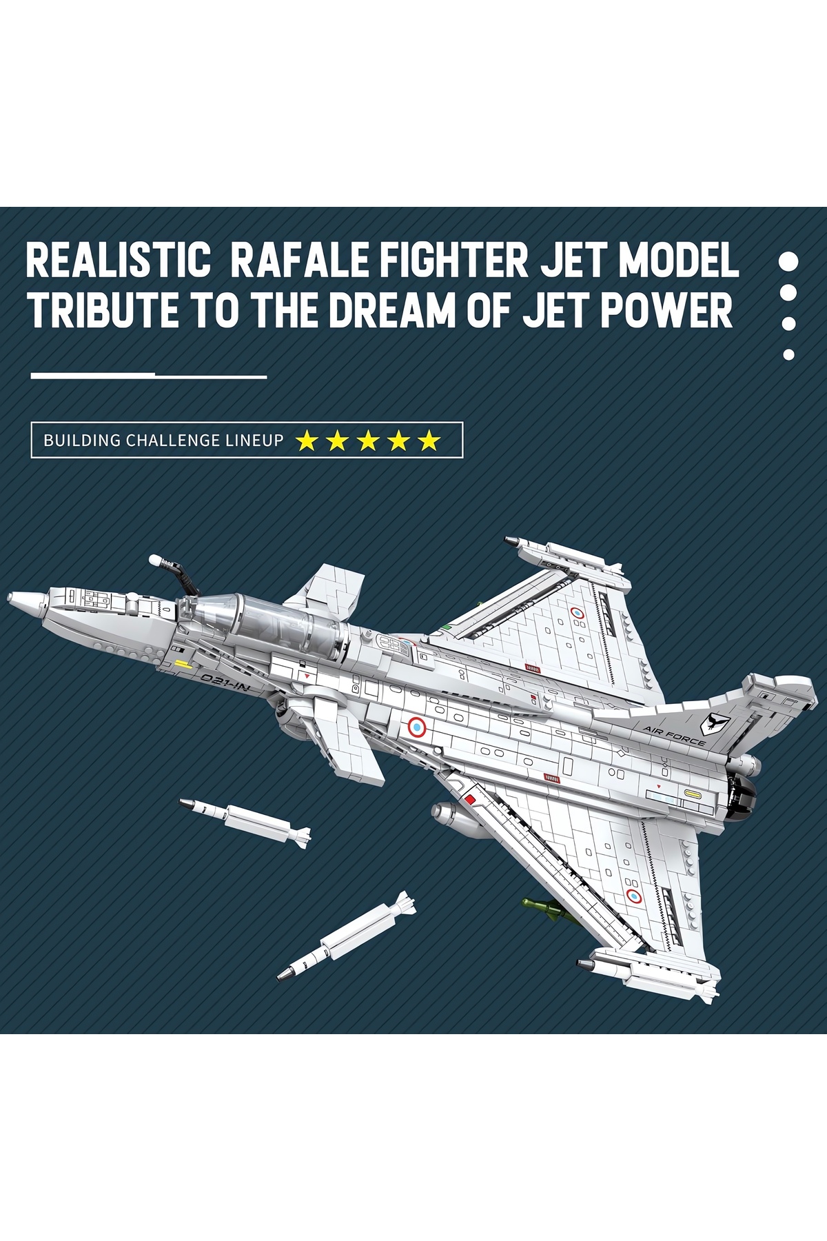 مجموعه ساختوساز بلوک فنی هواپیمای جنگنده رافال (۲۰۹۹ قطعه)