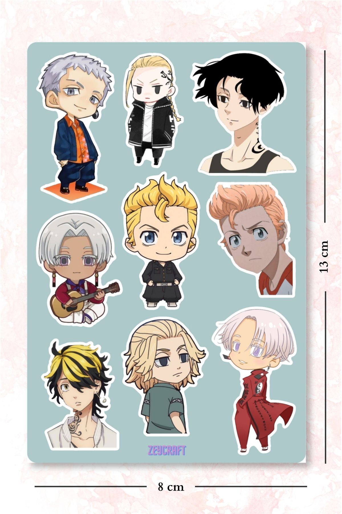 ZEY Tokyo Revengers anime sticker seti 5- Ajanda, Laptop, Telefona yapıştırmak için uygundur