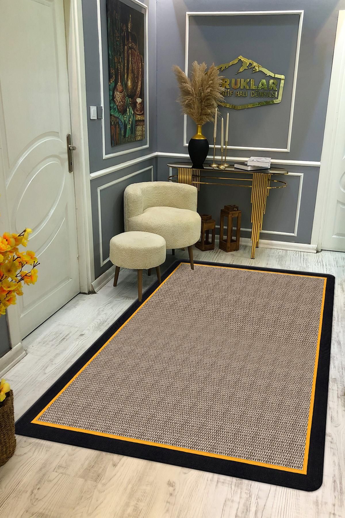 Doruklar Home Collection Kaymaz Taban Yıkanabilir Dijital Baskı Dekoratif Modern Desenli Dot Taban Halı Zen Serisi ZEN08
