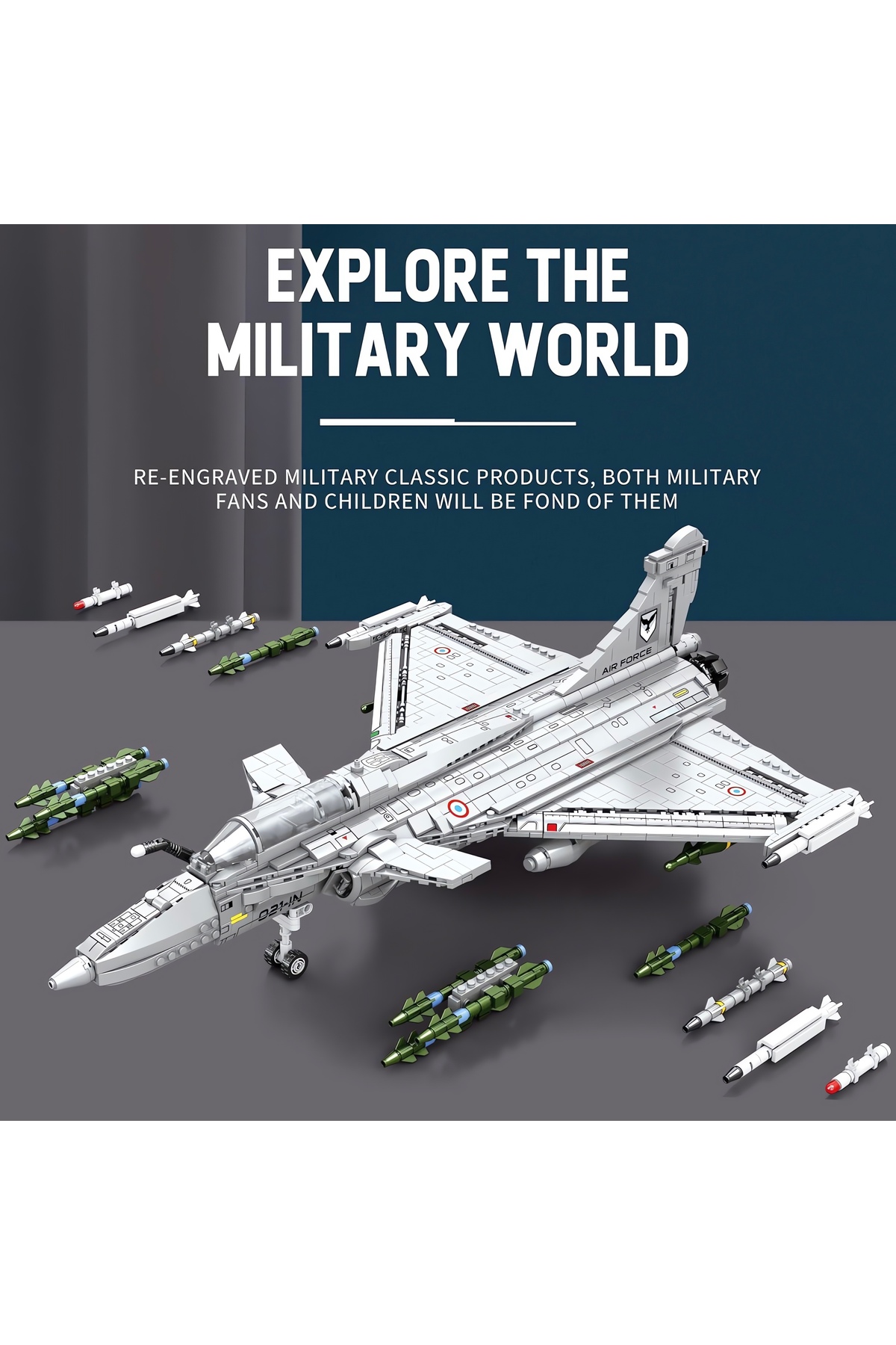 مجموعه ساختوساز بلوک فنی هواپیمای جنگنده رافال (۲۰۹۹ قطعه)