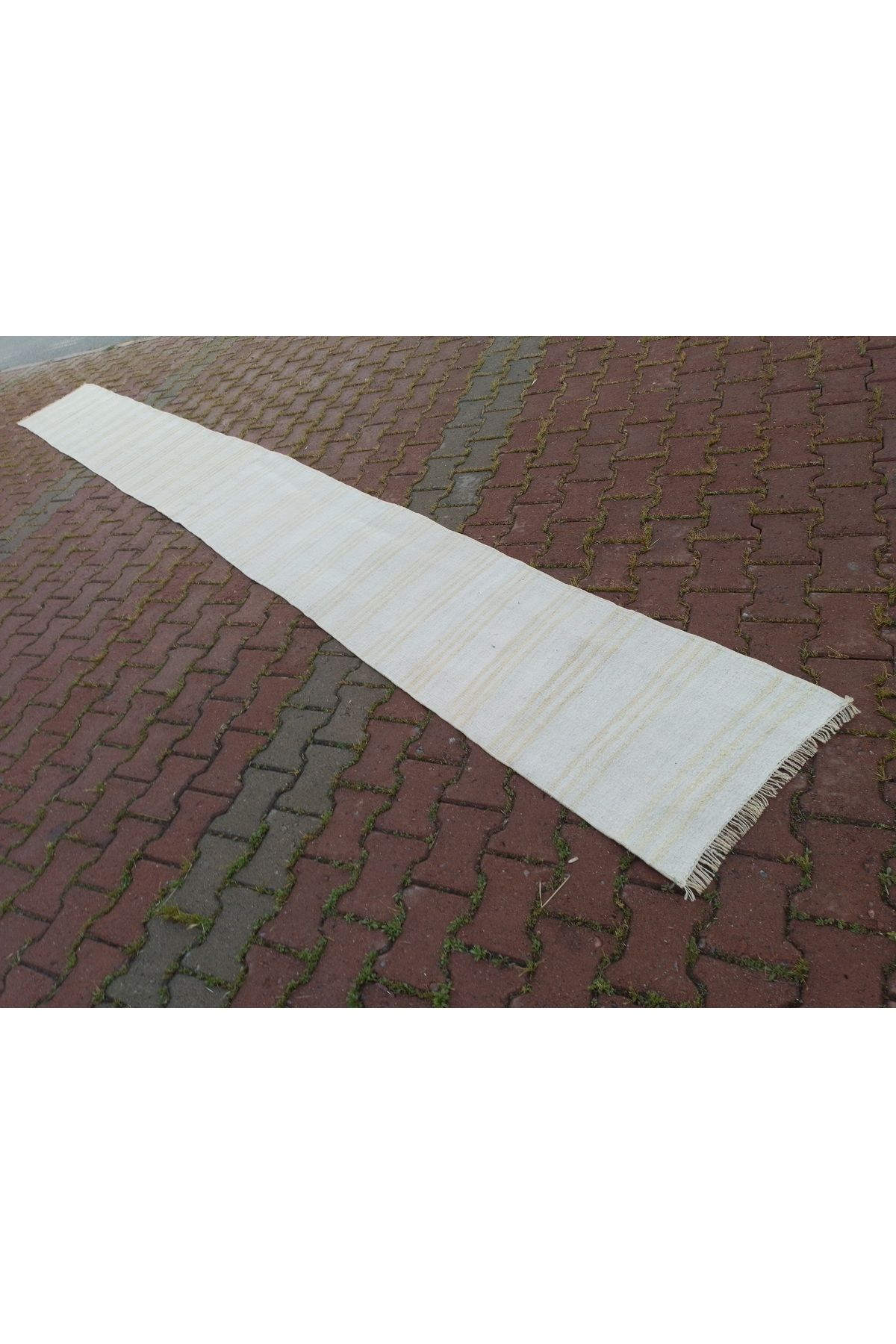 ŞAHMERDANOĞLU 55 x 507 Cm El Dokuması Doğal Malzemeden Yolluk Kilim, Yazlık Evinize Organik Dekor e96
