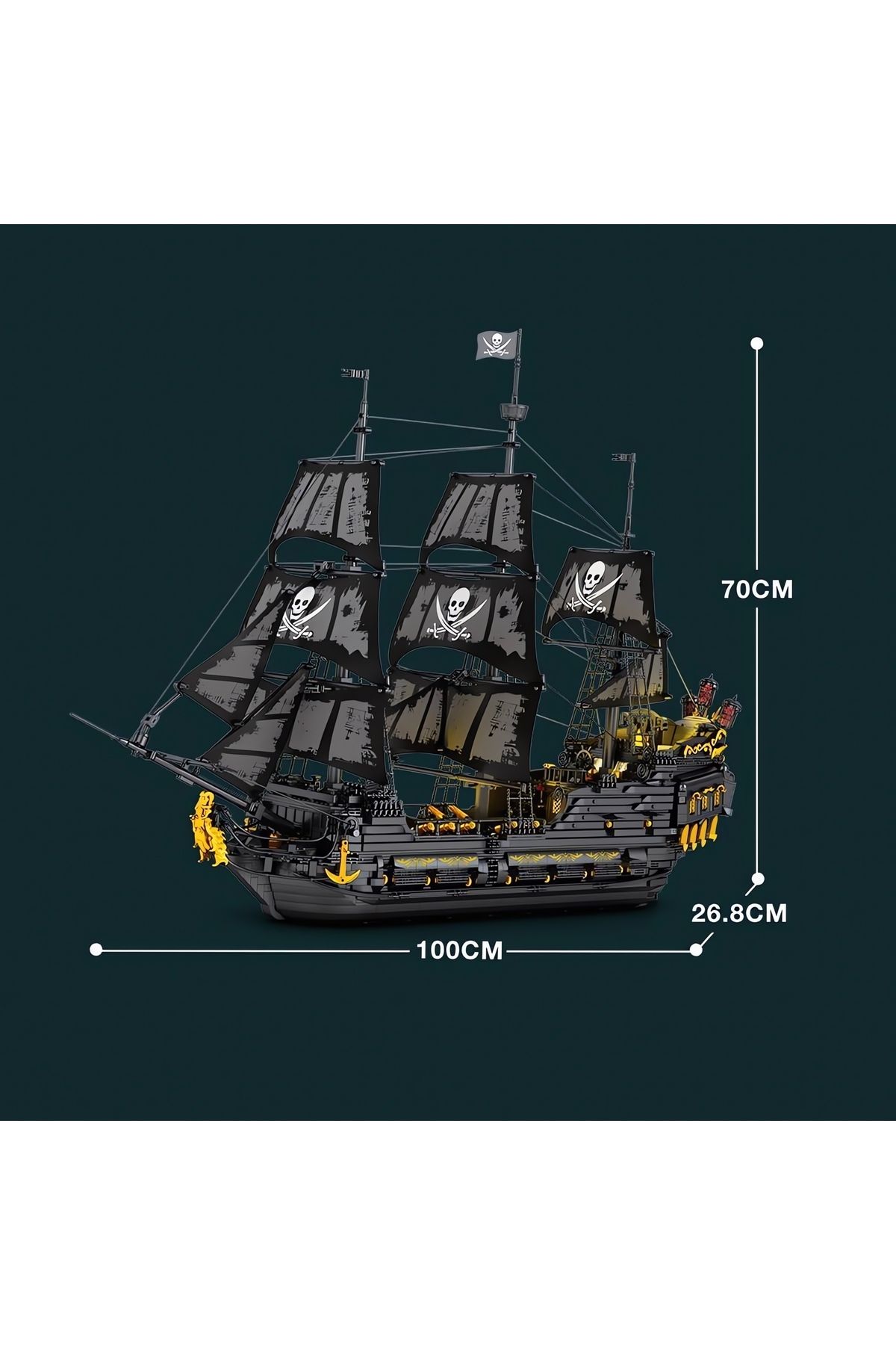 REOBRIX-The Black Pearl, Technic Block Building Kit, Led Lighted (4708 Pieces) 2