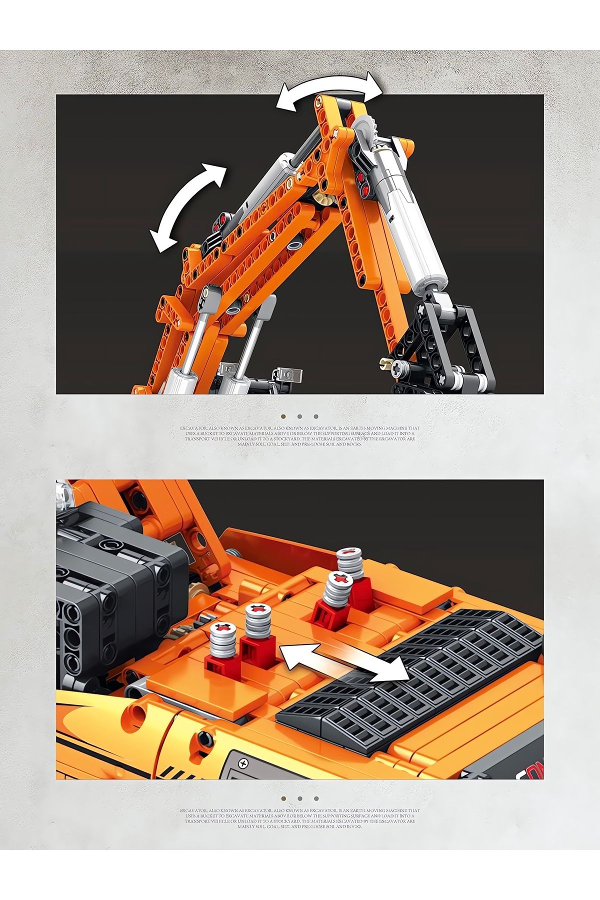 REOBRIX-Excavator Rc Controlled, Technical Block Building Kit (1106 Parts) 6