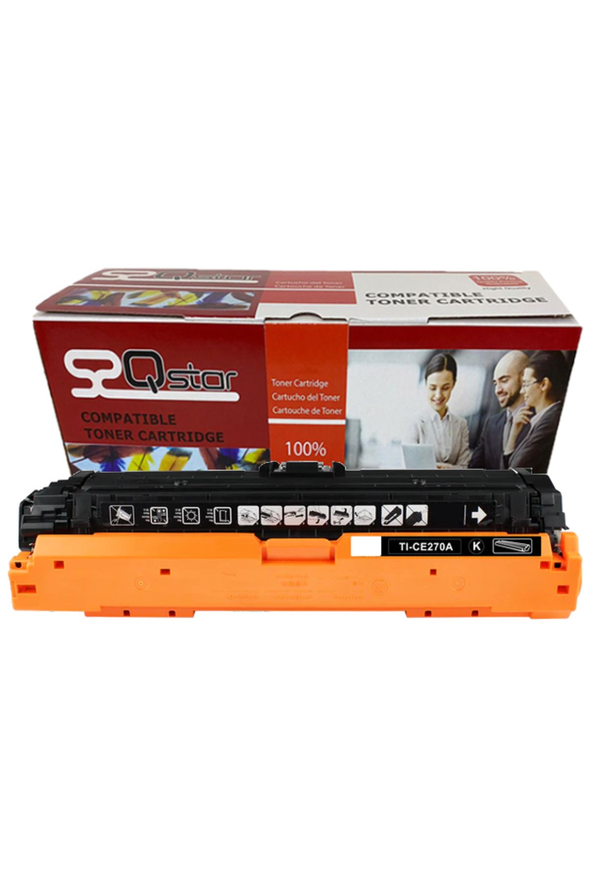 Qstar HP CE740A SİYAH MUADİL TONER 650A BK CE270A CE340A CP5220 CP5225 M750 M775