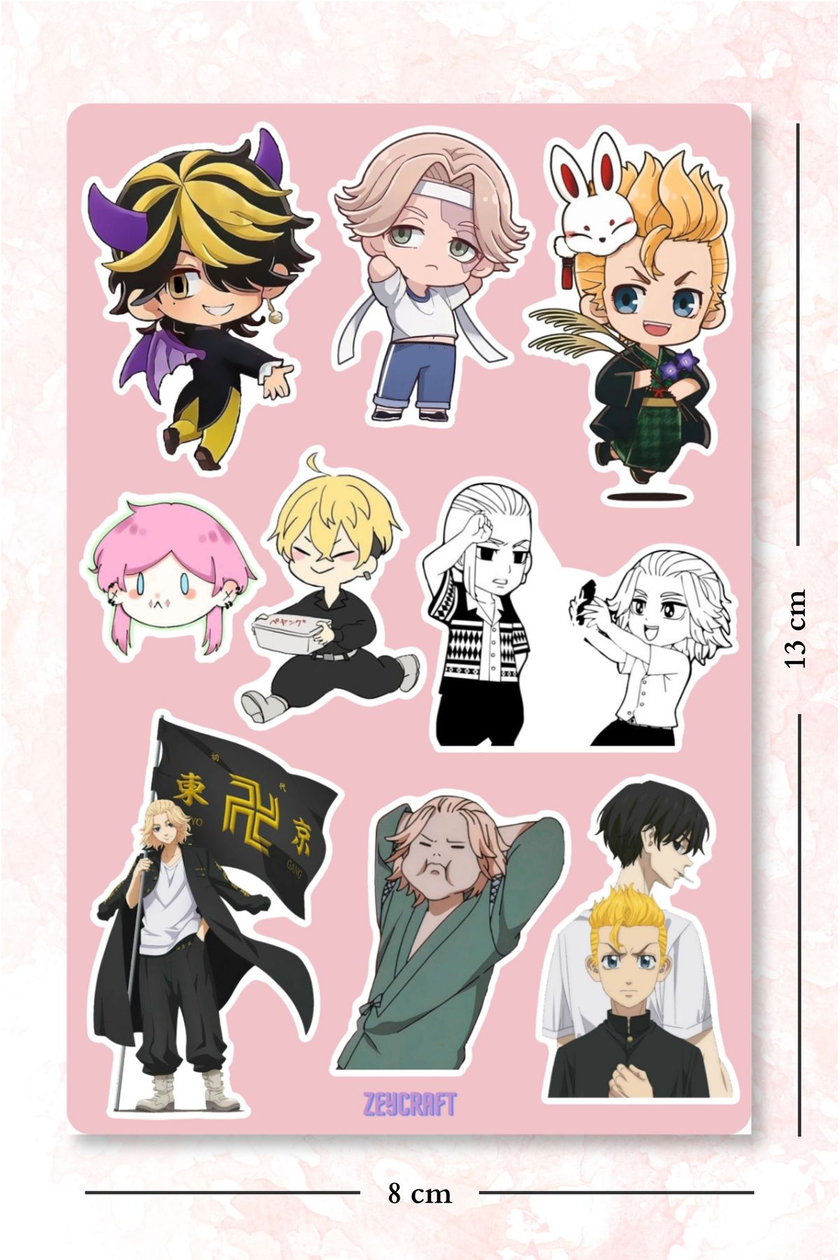 ZEY Tokyo Revengers anime sticker seti 2- Ajanda, Laptop, Telefona yapıştırmak için uygundur