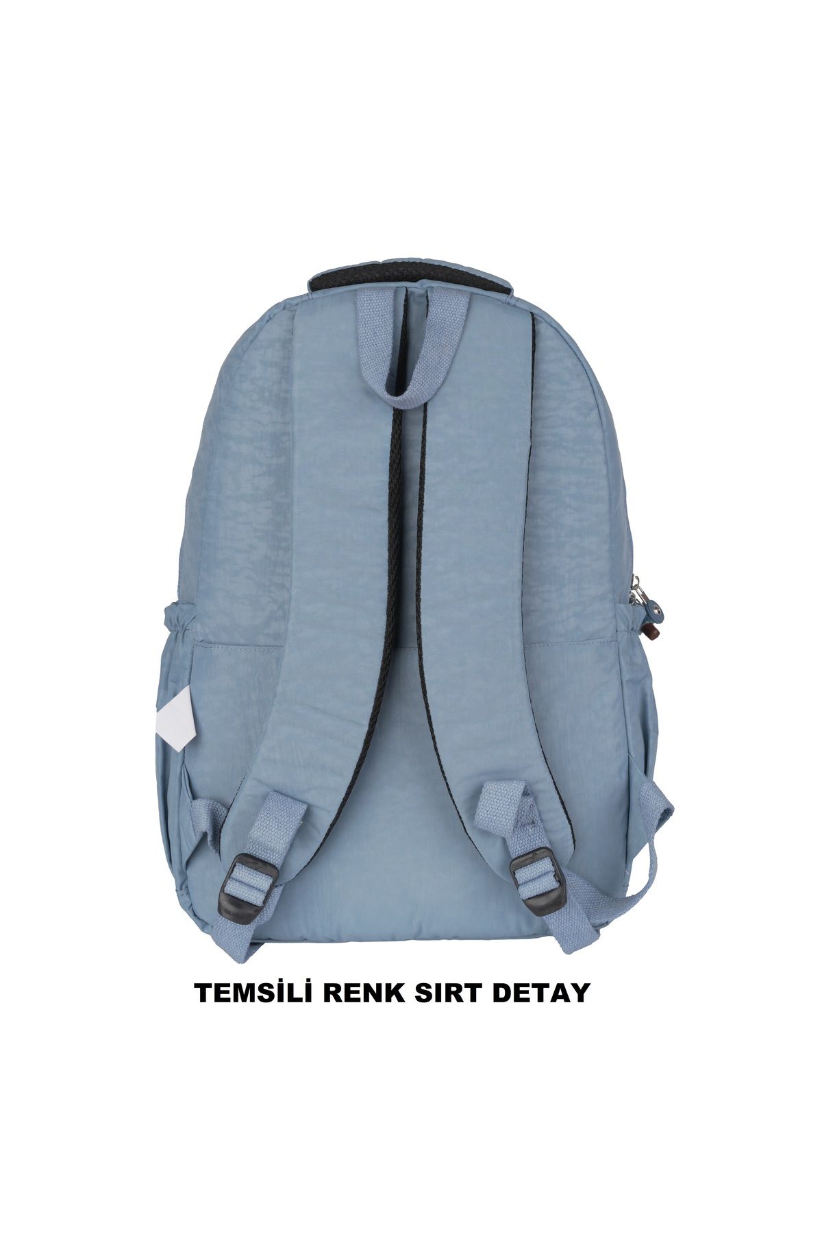 Relaxion-Crinkle Waterproof Lined Fabric School Backpack Turquoise 1620 5