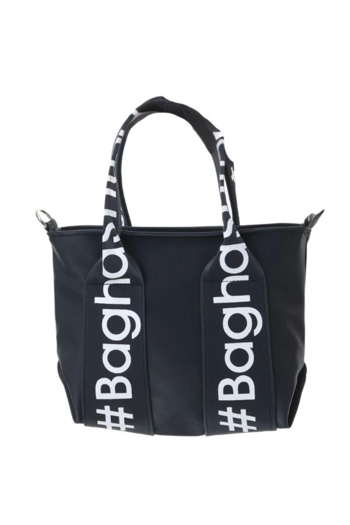 Emperium Baghashtag Lacivert Mini Su Geçirmez Kulp Yazılı Tote Çanta