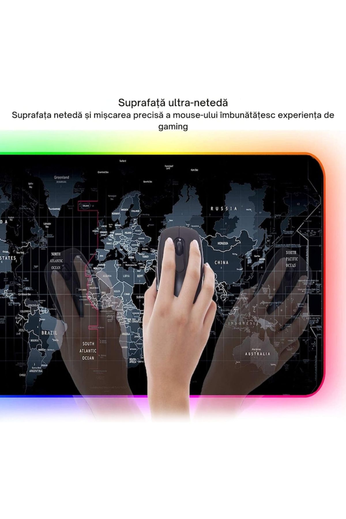 varioshop-VarioShop® Large Rubberized Mousepad, with RGB LED Lighting, for Gaming, Office, Non-slip 6