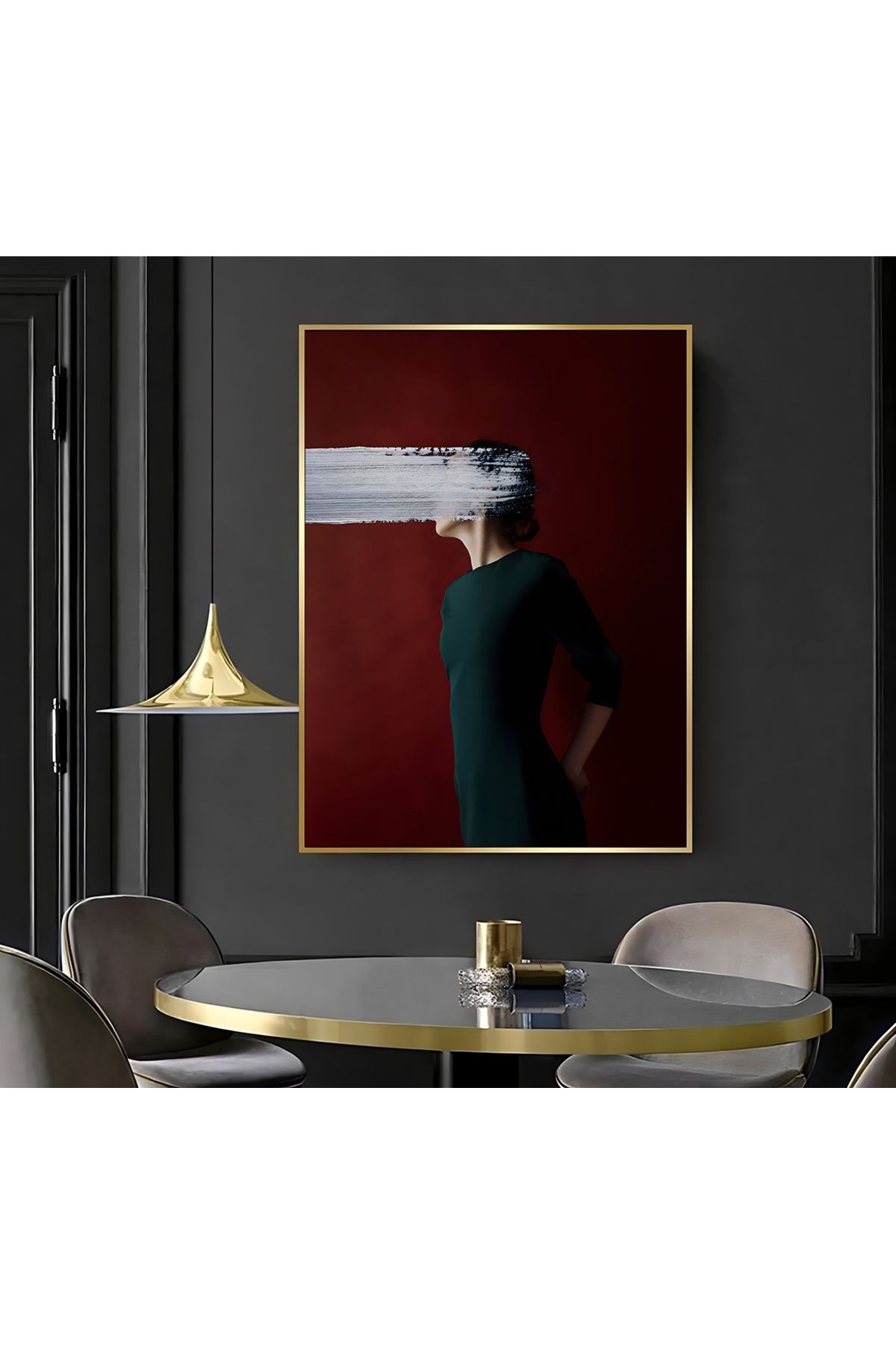 Harikabirev HARİKABİREV|BORDO KADIN MODEL ( CKD-027 ) |ÇERÇEVELİ KANVAS TABLO CKDİKEY