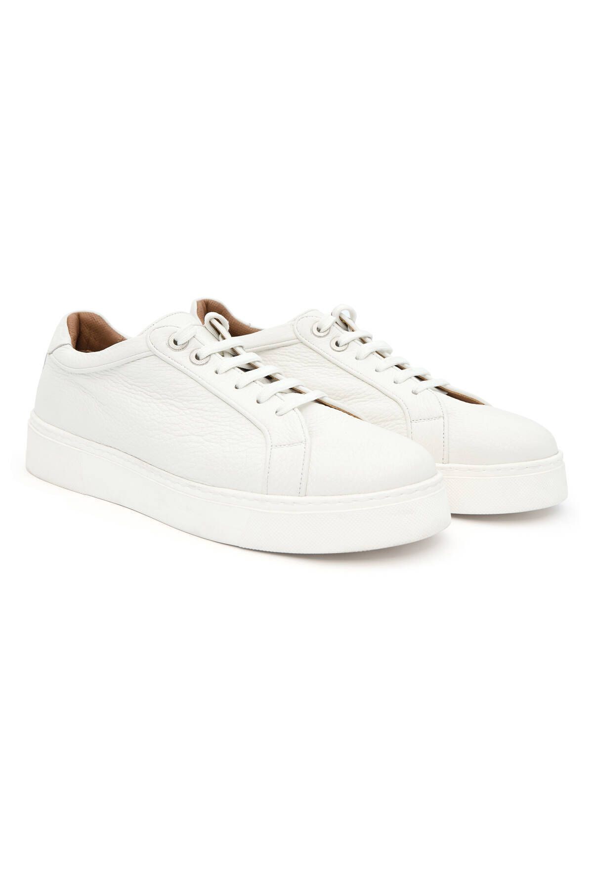 Hemington El Yapımı Beyaz Deri Sneaker