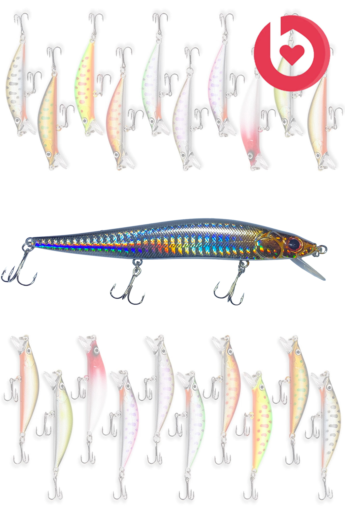 14cm 21g Rapala Fish Bait Behind Lead Fishing Line Bait Set Carbon Steel Needle 5 Colors
