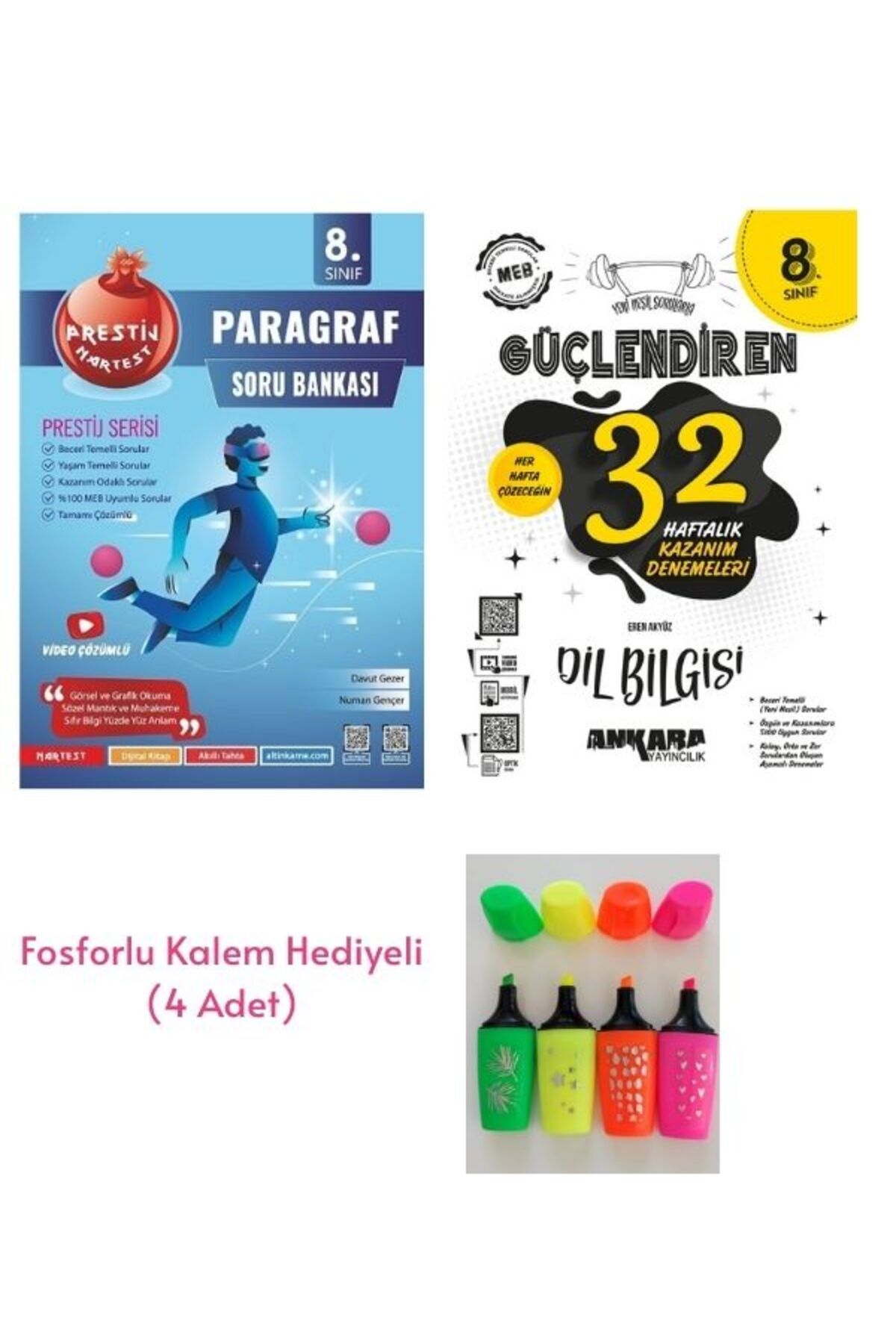Nartest Yayınları 8.sınıf Nartest Paragraf Soru Bankası ve Ankara DilBilgisi 32 Haftalık Deneme (Hediyeli)