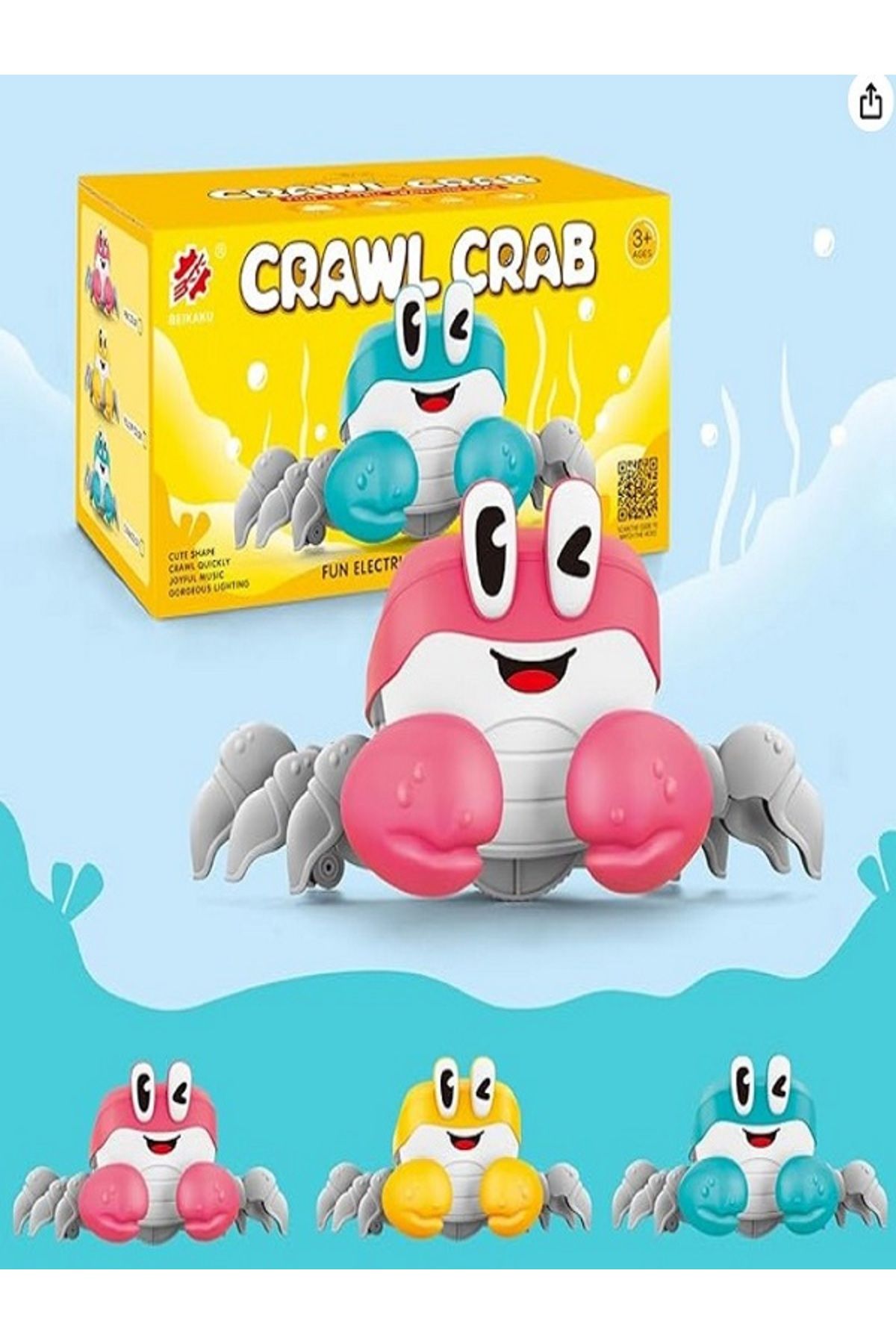 rexa-Crawling Crab Baby Toy – Interactive Tummy Time Toy with Music & Movement for Infants and Toddlers 3