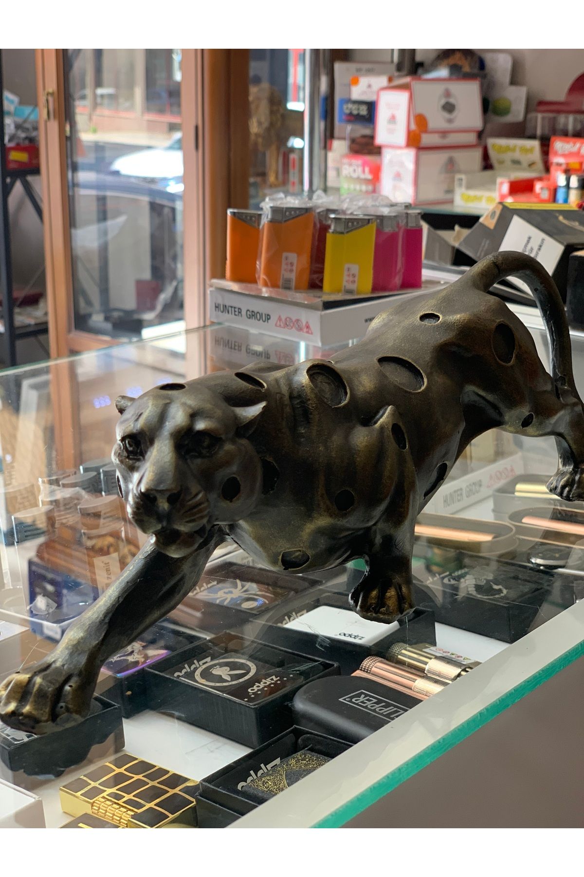 heykelcim Benekli Leopar Heykeli Dekoratif Obje Biblo