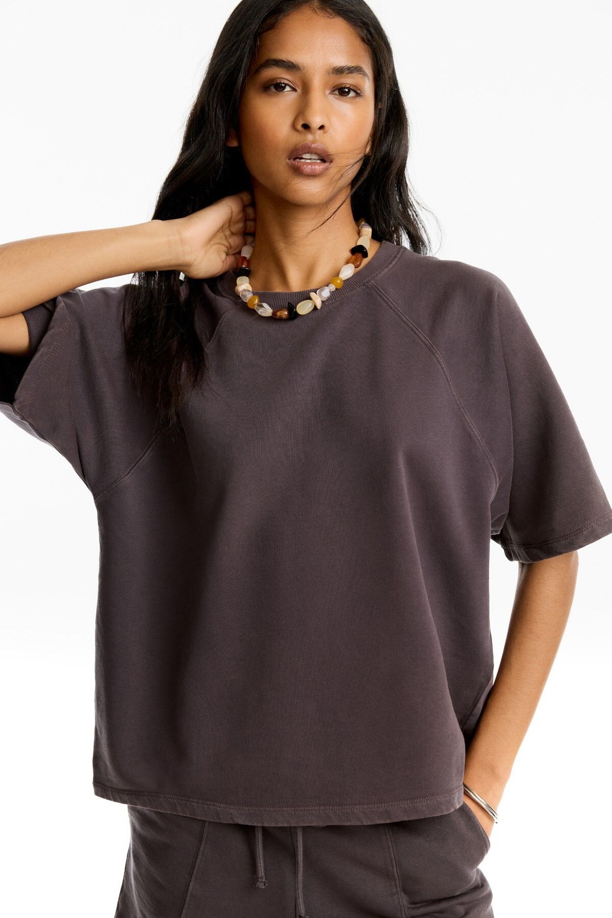Pull & Bear Kısa kollu reglan kol sweatshirt