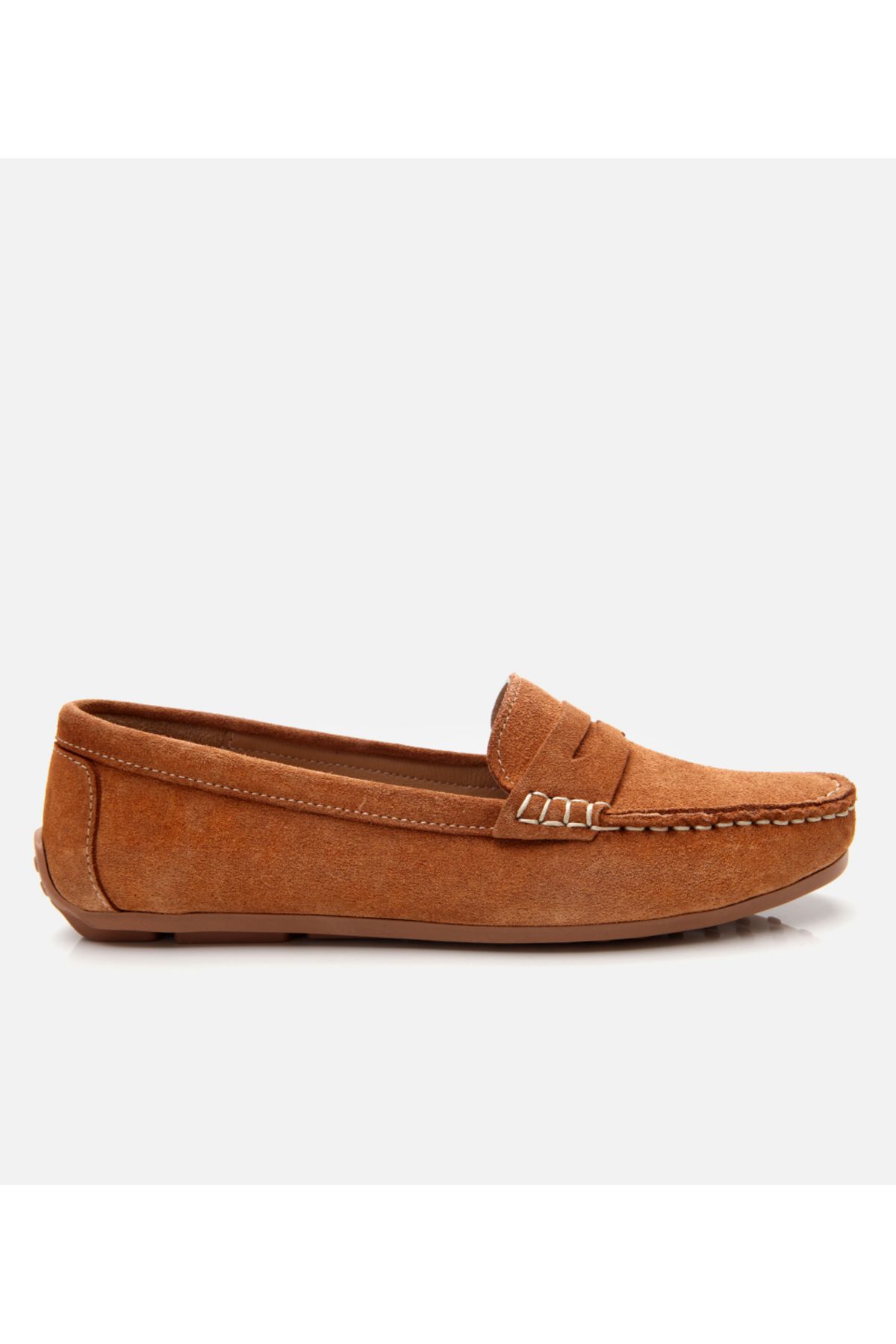 Hotiç Kadın Süet Deri Taba Günlük Loafer
