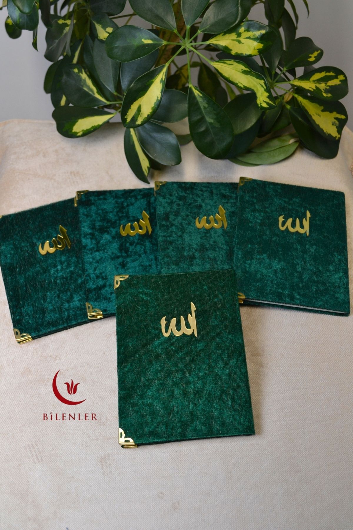 Bilenler Kadife Kapaklı Allah Lafızlı 5 Adet Ekonomik Yasin Kitabı - 12x17 cm, 80 Sayfa Bebek Hediyelik