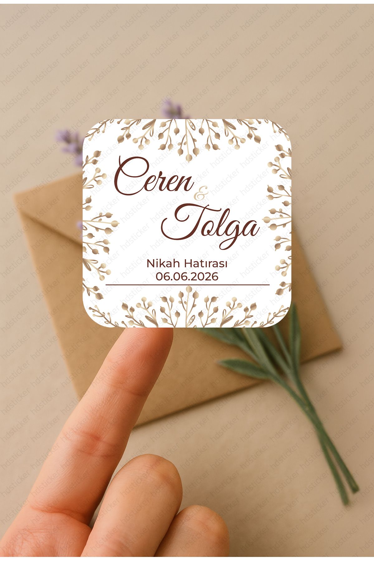 hdsticker 42 Adet Kişiye Özel Kına Nişan Nikah Düğün Sünnet Bebek Firma Etiket Sticker Hediye ve Çikolata P47