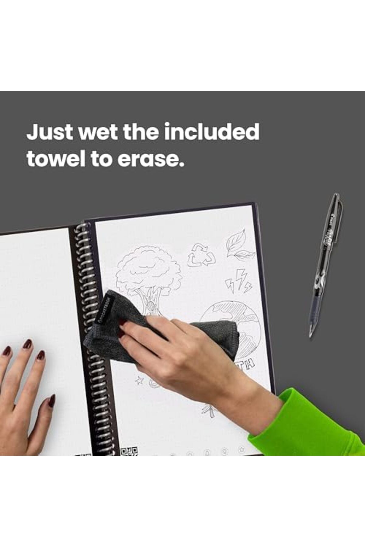 Rocketbook-Smart Reusable Notebook - Dot-Grid Eco-Friendly Notebook With 1 Pilot Frixion Pen & 1 Mic 6
