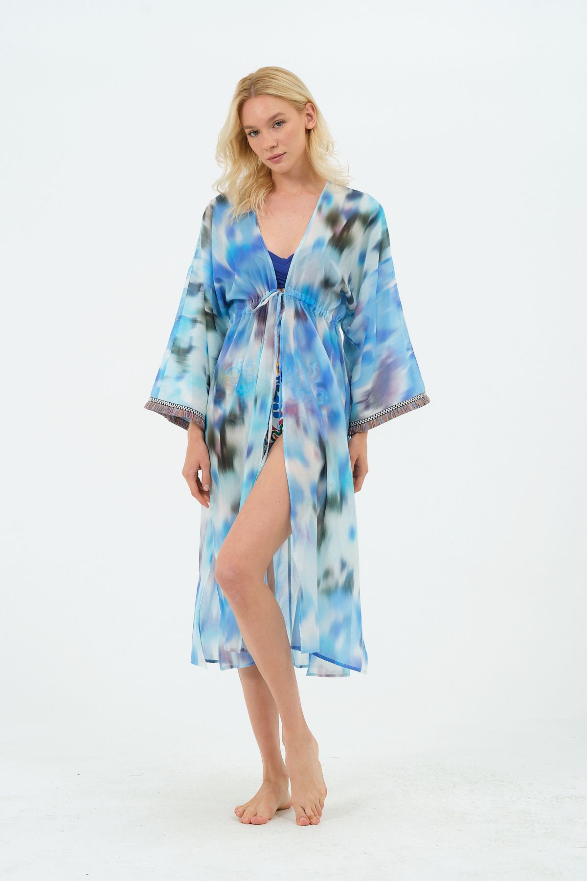 eva clothing KADIN MAVİ KİMONO