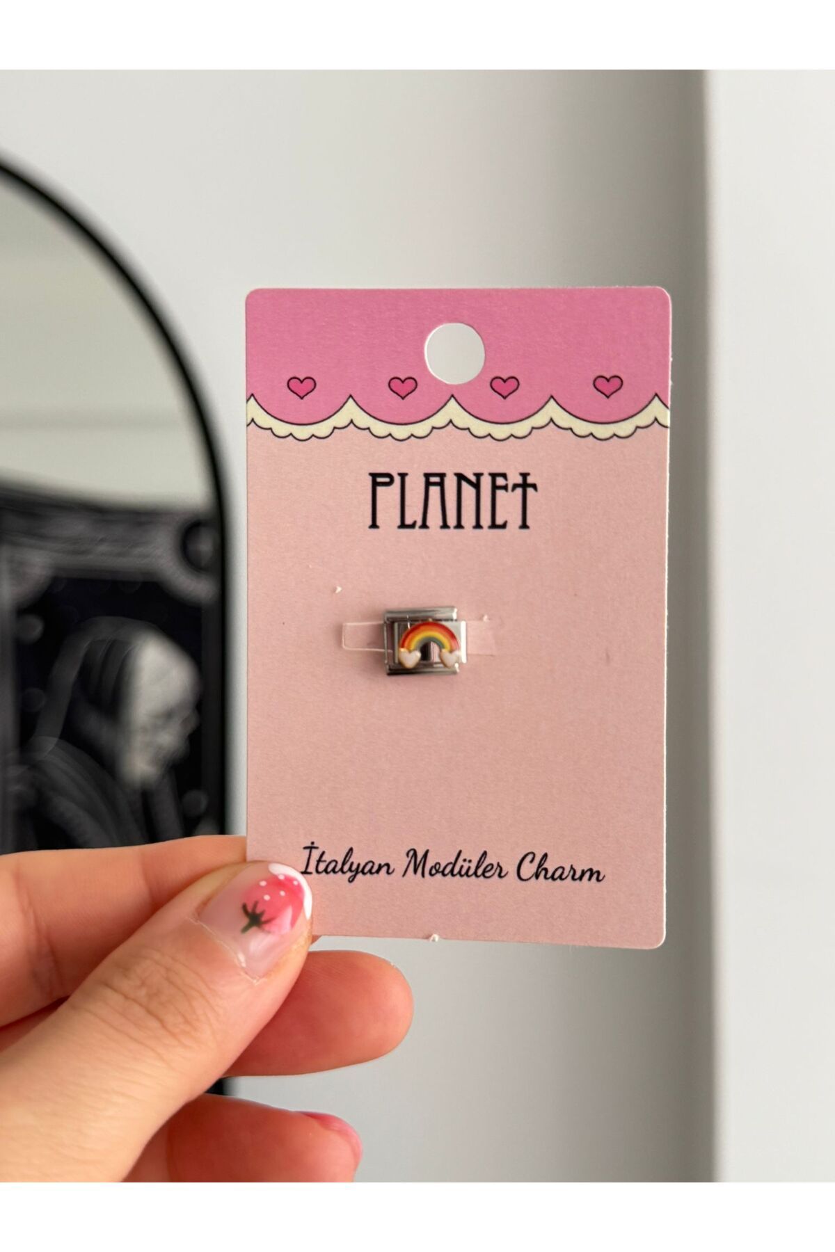 Planet Butik Gökkuşağı Kartlı İtalyan Charm