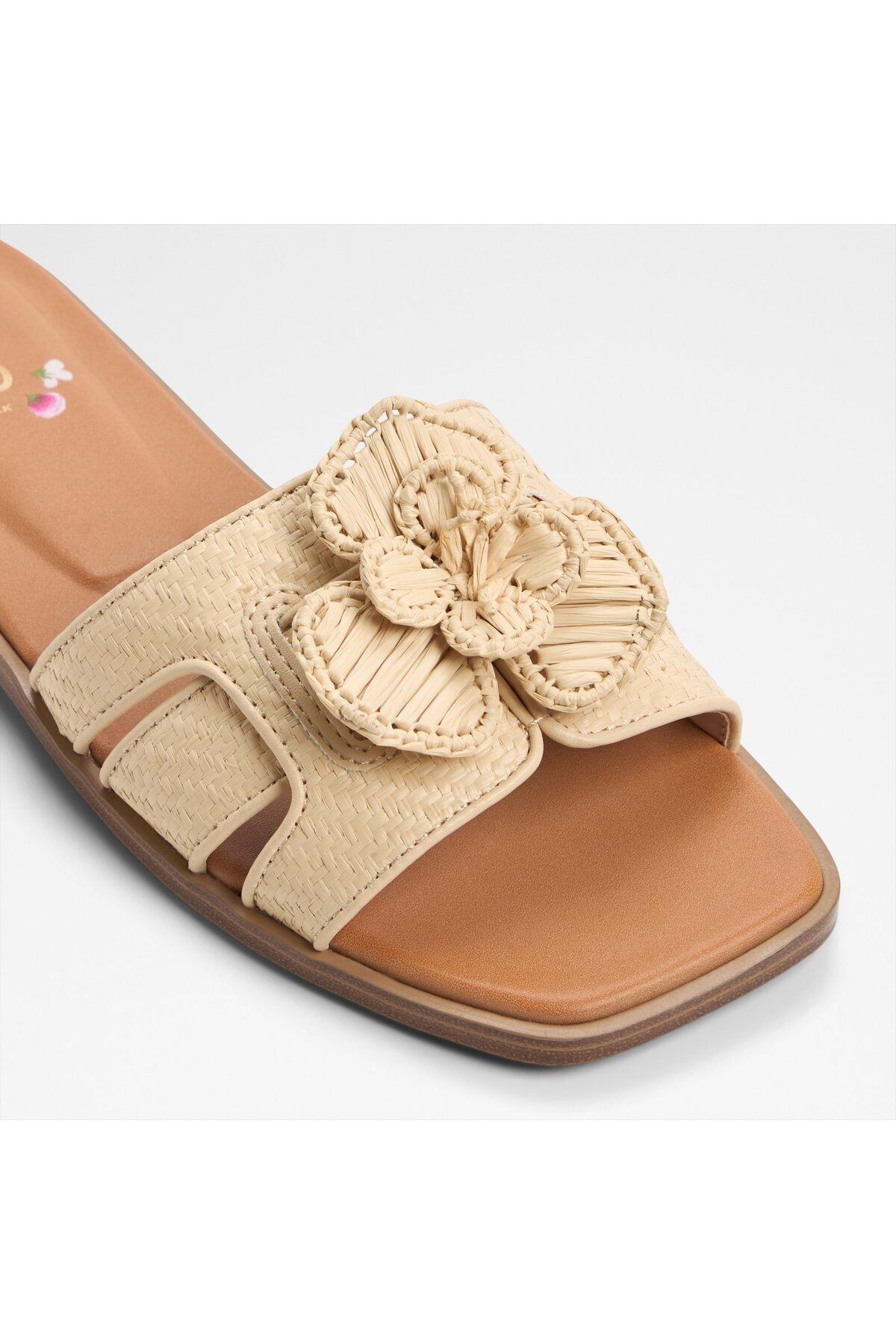 Aldo-SEAFLOWER - Γυναικεία υφασμάτινα ανοιχτό μπεζ ίσια πέδιλα χωρίς κορδόνια 5