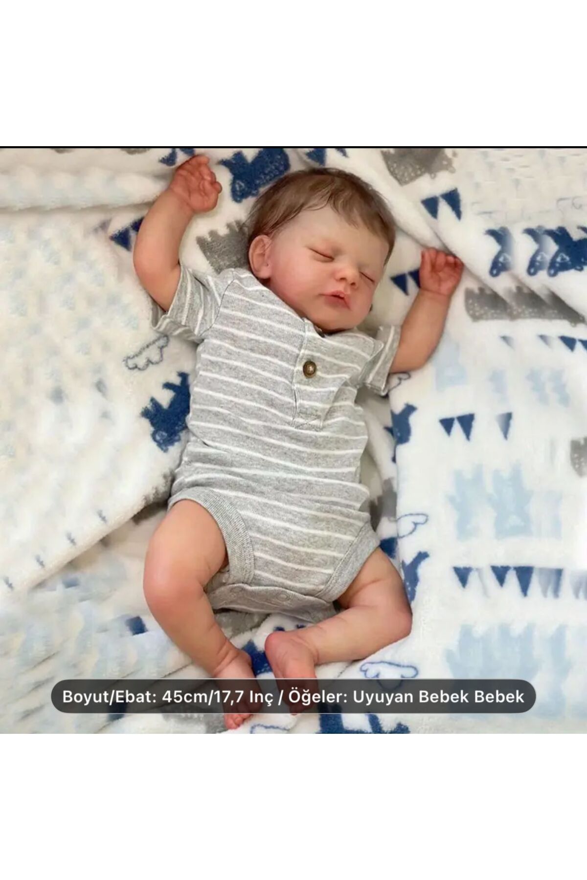 Kayra 45 Cm Silikon Gerçekçi Reborn Vinil Bebek